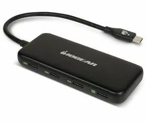 IOGEAR 4 Port USB-C Hub - USB Type C - 1.25 GB/s - Solid State Drive, Hard Drive, Smartphone, Card Reader, Notebook, Tablet - 4 USB Port(s) - PC, Mac