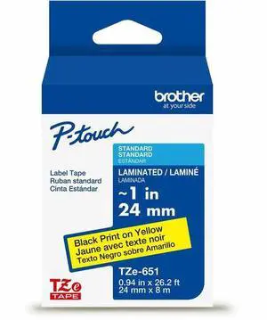 Brother P-touch Extra-Strength TZe Tape Cartridge - - DiameterTape - Yellow - Water Resistant - Laminated - Customizable, Long Lasting, Strong, Durable, Abrasion Resistant, Chemical Resistant, Fade Re