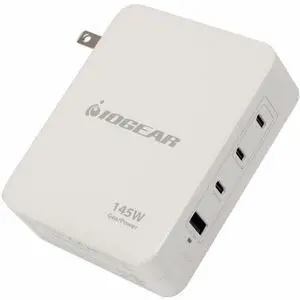 IOGEAR GearPower 145W Multiport Charger - 145 W - 4 ft Cable - 28 V DC Output - 5 A - 1