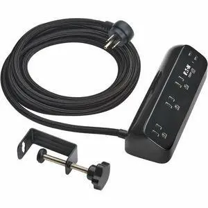 Eaton Tripp Lite Series Protect It! 3-Outlet Surge Protector with 2 USB-C Ports - 5-15R Outlets, 900 Joules, 30W PD Charging, Desk Clamp, 10 ft. (3 m) Braided Cord, Black - Black - NEMA 5-15P - 3 x NE