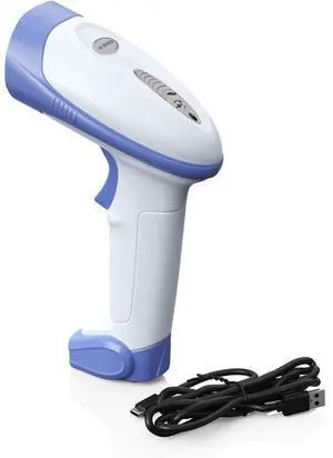 Ambir BR100 USB Barcode Scanner - Cable Connectivity - 1D, 2D - Imager - USB - White, Blue - IP52 - Outdoor