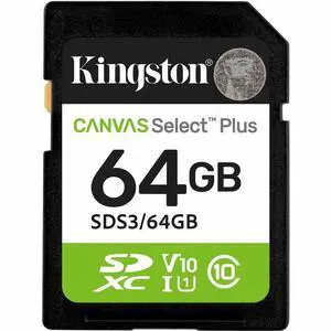 Kingston Canvas Select Plus 64 GB Class 10/UHS-I (U1) V10 SDXC - 100 MB/s Read