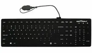Seal Shield Seal Silk Pro SK104 Keyboard - Cable Connectivity - USB Interface - Windows 11 - PC - Mechanical Keyswitch - Black