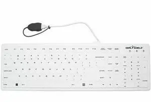 Seal Shield Seal Silk Pro SWK104 Keyboard - Cable Connectivity - USB Interface - Windows 11 - PC - Mechanical Keyswitch - White