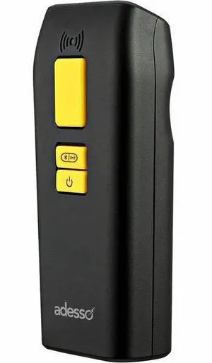 Adesso Bluetooth & 2.4Ghz Wireless Antimicrobial & Waterproof 2D Barcode Scanner - Cable/Wireless Connectivity - 300 scan/s - 20" Scan Distance - 1D, 2D - LED - CMOS - Bluetooth, Radio Fr