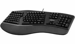 Adesso EasyTouch 150 Keyboard - Cable Connectivity - USB Interface - 104 Key(s) - CoPilot Hot Key(s) - Windows, Mac OS - English (US) - PC, Mac - CHERRY MX Brown Keyswitch