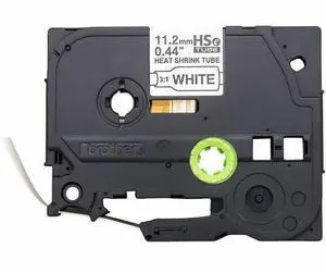 Brother Laminated Tape for P-touch Label Marker - - DiameterTape - Black on White - Laminated - Heat-shrinkable - For Label Maker - 1 Each