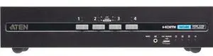 ATEN 4-Port USB HDMI Dual Display Secure KVM Switch with CAC (PSD PP v4.0 Compliant) - 4 Computer(s) - 1 Local User(s) - 3840 x 2160 - 50 Hz, 60 Hz - 11 x USB - 10 x DisplayPort - Desktop