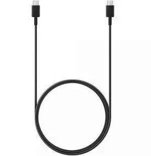 Samsung 1.8m Cable 3A, Black - 5.91 ft USB-C Data Transfer Cable for Smartphone, Charger - First End: 1 x 24 Pin USB 2.0 Type C - Male - Second End: 1 x 24 Pin USB 2.0 Type C - Male - Black - 1