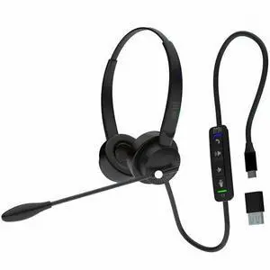 Adesso Xtream P4T-TAA Headset with Push to talk, Volume +/-, Answer/End Call Controls - Stereo - USB Type C, USB Type A - Wired - 30 Ohm - 20 Hz to 20 kHz - Over-the-head, Over-the-ear - Binaural - Su