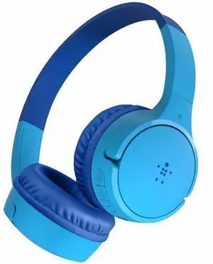 Belkin Wireless Bluetooth On-Ear Headphones for Kids w/ Mic - 85dB Limit - w/ USB-C Cable - Headset - Blue - Stereo - Mini-phone (3.5mm) - Wired/Wireless - Bluetooth - On-ear, Over-the-head - Binaural