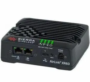 Sierra Wireless AirLink XR60 2 SIM Cellular, Ethernet Modem/Wireless Router - 5G - LTE, HSPA+ - 150 MB/s Wireless Speed - USB - Gigabit Ethernet - VPN Supported - DIN Rail Mountable