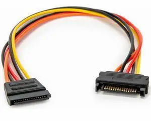 Rocstor 12in 15 Pin SATA Power Extension Cable - For Computer, SATA Drive - 1 ft Cord Length - SATA / SATA