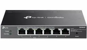 TP-Link Omada 6-Port Gigabit Easy Managed Switch with 4-Port PoE+ - 6 Ports - Manageable - Gigabit Ethernet - 10/100/1000Base-T - 2 Layer Supported - 65 W PoE Budget - Twisted Pair - PoE Ports - Black