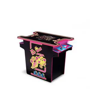 Arcade1Up Ms.PAC-MAN Head-to-Head Arcade Machine - Retro Home Arcade Table with 12 Classic Games - Light-Up Control Deck - Real feel Joysticks and Buttons