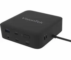 VisionTek VT1200DL Docking Station - for Notebook, Laptop, Desktop - Power Passthrough - USB Type A, USB Type C - 2 Displays Supported - 4K, 4K @ 60Hz, 4K UHD - 3840 x 2160 - 5 x USB Ports - 3 x USB T