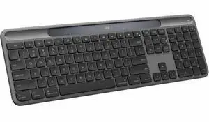 Logitech Signature Slim Solar+ keyboard for Mac, solar and artificial light powered, durable battery that lasts up to 10 years, customizable keys, Bluetooth, Graphite - Wireless Connectivity - Bluetoo