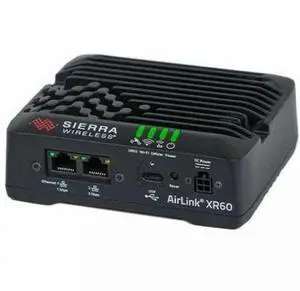 Sierra Wireless AirLink XR60 Wi-Fi 6 IEEE 802.11ax 2 SIM Cellular, Ethernet Modem/Wireless Router - 5G - LTE, HSPA+ - Dual Band - 2.40 GHz ISM Band - 5 GHz UNII Band - 150 MB/s Wireless Speed - 1 x Ne