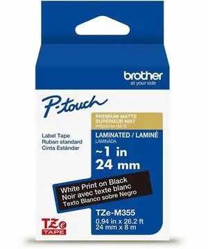 WHITE/BLACK MATTE TAPE 24MM