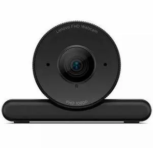 Lenovo FHD Webcam, 1080p Resolution, 30 fps, Dual Noise-Cancelling Microphones, AI Noise Cancellation and Enhanced Image Quality, Physical Privacy Shutter, Microsoft Terms Certified, Black