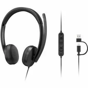 Lenovo Wired VoIP Headset 5000 - Microsoft Teams Certification - Stereo - USB Type A, USB Type C - Wired - 32 Ohm - 20 Hz to 20 kHz - Over-the-head - Binaural - Supra-aural - 6.23 ft Cable - Noise Red