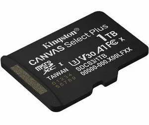 Kingston Canvas Select Plus 1 TB Class 10/UHS-I (U3) V30 microSDXC - 1 - 150 MB/s Read