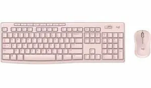 Logitech MK270 Wireless Keyboard and Mouse Combo for Windows  2.4 GHz Wireless  Compact Mouse  8 Multimedia and Shortcut Keys  2-Year Battery Life  for PC  Laptop - Rose