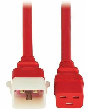 PDU POWER CORDS C19 P-LOCK C20 HEAVY-DUTY 20A 12AWG 3FT RED 6 PACK