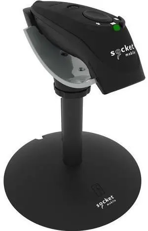 Socket Mobile D720 Barcode Scanner (with rechargeable battery pre-installed) - Wireless Connectivity - 19.49" Scan Distance - 1D, 2D - Imager - Omni-directional - Bluetooth - USB - Black - Stand