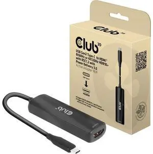 Club 3D A/V Adapter - 1 x HDMI Digital Audio/Video - Female, 1 x USB Type-C - Female - 1 x USB Gen2 Type C Male - 7680 x 4320 Supported Club 3D A/V Adapter - 1 x HDMI Digital Audio/Video - Female, 1 x USB Type-C - Female - 1 x USB Gen2 Type C Male - 7680 x 4320 Supported