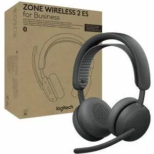 Logitech Zone Wireless 2 ES for Business - Noise-Canceling Headset with Adaptive Hybrid ANC (Graphite, Microsoft Teams)