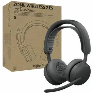 Logitech Zone Wireless 2 ES for Business - Noise-Canceling Wireless Headset with Adaptive Hybrid ANC, Microsoft Teams Certified, USB-C & USB-A, Graphite - Microsoft Teams CertificationUSB Type C -