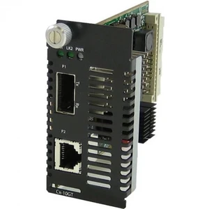 Perle C-10GRT-SFP Media Converter - Network (RJ-45) - Multi-mode, Single-mode - 10 Gigabit Ethernet - 10GBase-T - 0.10 km - 1 x Expansion Slots - SFP+ - 1 x SFP+ Slots - 05061610 Perle C-10GRT-SFP Media Converter - Network (RJ-45) - Multi-mode, Single-mode - 10 Gigabit Ethernet - 10GBase-T - 0.10 km - 1 x Expansion Slots - SFP+ - 1 x SFP+ Slots - 05061610