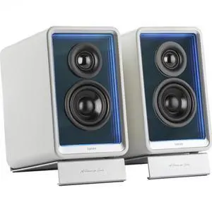 Edifier QR65 Active Monitor Speakers with 65W GaN Fast Charger Function, 70W RMS Bluetooth Computer Speakers with Hi-Res 24bit Wireless Audio, Subwoofer Out and Light Effects (White) Edifier QR65 Active Monitor Speakers with 65W GaN Fast Charger Function, 70W RMS Bluetooth Computer Speakers with Hi-Res 24bit Wireless Audio, Subwoofer Out and Light Effects (White)