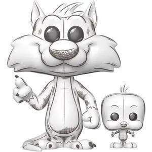 Funko POP! & Buddy: Looney Tunes - Sylvester & Tweety, Sketched Funko POP! & Buddy: Looney Tunes - Sylvester & Tweety, Sketched
