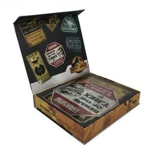 JURASSIC WORLD - METAL WARNING SIGN SCALED REPLICA JURASSIC WORLD - METAL WARNING SIGN SCALED REPLICA