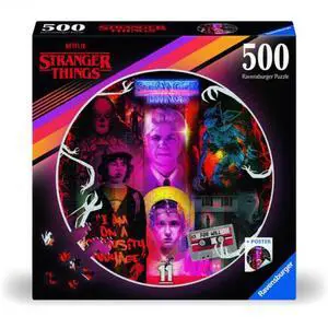 STRANGER THINGS 500 PIECE ROUND PUZZLE STRANGER THINGS 500 PIECE ROUND PUZZLE