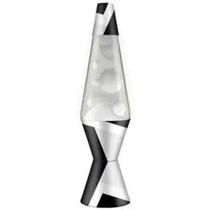 Lava? Lamp 14.5" Polygonal Black & White Tone- White Wax/Clear Liquid/B&W Polygonal Base & Cap Lava? Lamp 14.5" Polygonal Black & White Tone- White Wax/Clear Liquid/B&W Polygonal Base & Cap