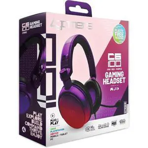 PC Accessory: Wired Headset - 4Gamers C6-100 STRIKE - Red & Purple: Compatible with PC, Switch, PS5, Xbox X|S PC Accessory: Wired Headset - 4Gamers C6-100 STRIKE - Red & Purple: Compatible with PC, Switch, PS5, Xbox X|S