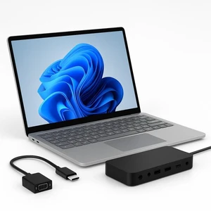 Microsoft Surface Laptop Copilot+ PC + Surface Thunderbolt 4 Dock + Microsoft Surface USB-C to VGA Adapter Microsoft Surface Laptop Copilot+ PC + Surface Thunderbolt 4 Dock + Microsoft Surface USB-C to VGA Adapter