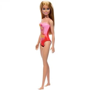 Barbie Beach Doll with Blond Hair & Pink Palm Tree-Print Swimsuit Barbie Beach Doll with Blond Hair & Pink Palm Tree-Print Swimsuit