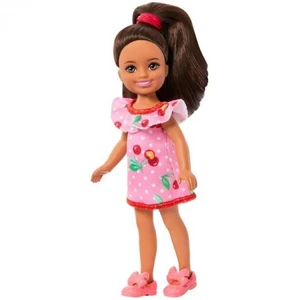 Barbie Club Chelsea Lula Small Doll in Removable Cherry-Print Dress, Brunette Barbie Club Chelsea Lula Small Doll in Removable Cherry-Print Dress, Brunette