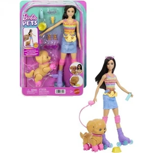 Barbie Pets Skate & Run Brunette Doll with Puppy Barbie Pets Skate & Run Brunette Doll with Puppy