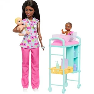 Barbie Careers Baby Doctor Playset With 3 Dolls, Black Barbie Careers Baby Doctor Playset With 3 Dolls, Black