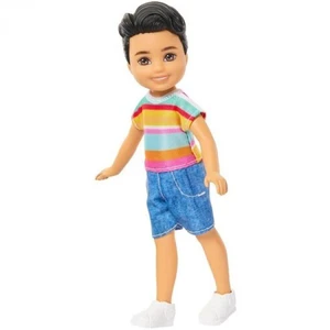 Barbie Club Chelsea Koji Boy Small Doll in Removable Striped Shirt, Shorts & Shoes, Brunette Barbie Club Chelsea Koji Boy Small Doll in Removable Striped Shirt, Shorts & Shoes, Brunette