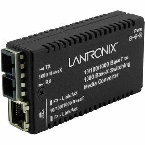Lantronix M/GE-PSW-LX-01 Transceiver/Media Converter - 1 x Network (RJ-45) - 1 x SC Ports - Single-mode - 1310 nm Fiber - Gigabit Ethernet - 1000Base-LX, 10/100/1000Base-T - 1000 Mbit/s - 10 km - AC A Lantronix M/GE-PSW-LX-01 Transceiver/Media Converter - 1 x Network (RJ-45) - 1 x SC Ports - Single-mode - 1310 nm Fiber - Gigabit Ethernet - 1000Base-LX, 10/100/1000Base-T - 1000 Mbit/s - 10 km - AC A