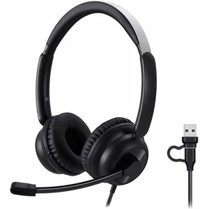 Adesso USB-C & USB-A Headset with In-Line Push-to-Talk Controls - Stereo - USB Type A, USB Type C - Wired - 32 Ohm - Over-the-ear, Over-the-head - Binaural - Supra-aural - 6 ft Cable - Omni-direct Adesso USB-C & USB-A Headset with In-Line Push-to-Talk Controls - Stereo - USB Type A, USB Type C - Wired - 32 Ohm - Over-the-ear, Over-the-head - Binaural - Supra-aural - 6 ft Cable - Omni-direct