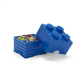 LEGO Stackable Storage Brick With 4 Knobs, Bright Blue LEGO Stackable Storage Brick With 4 Knobs, Bright Blue