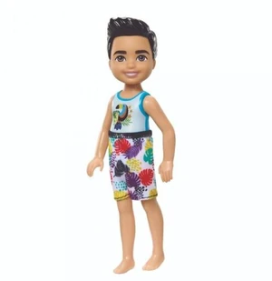 Barbie Chelsea Small Doll Boy with Swimsuit, Toucan Shirt, Black Hair Barbie Chelsea Small Doll Boy with Swimsuit, Toucan Shirt, Black Hair
