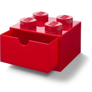 LEGO Stackable Storage: Desk Drawer with 4 Knobs, Red LEGO Stackable Storage: Desk Drawer with 4 Knobs, Red